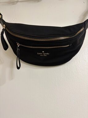 kate spade Black Nylon Belt Bag with Gold Hardware